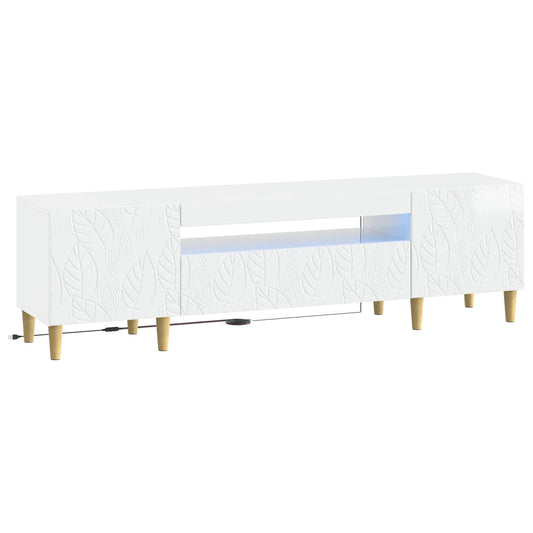 LED TV Cabinet DELFT 153 x 35 x 43 cm High Gloss White LED TV Cabinet DELFT 153 x 35 x 43 cm High Gloss White