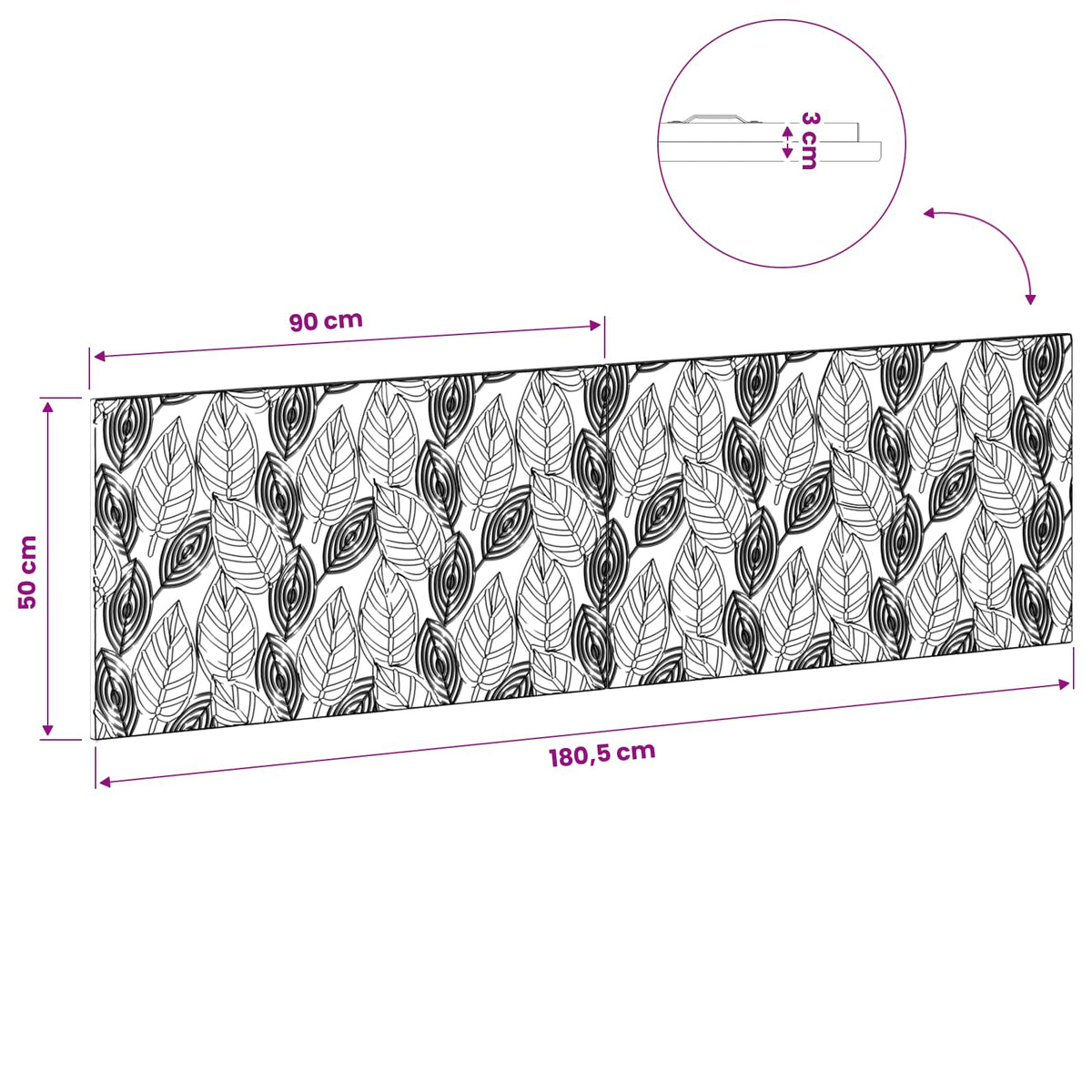 Wall-Mounted Headboard DELFT White Engineered Wood
