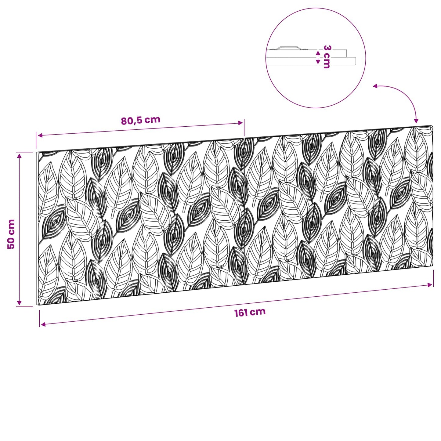 Wall-Mounted Headboard DELFT White Engineered Wood