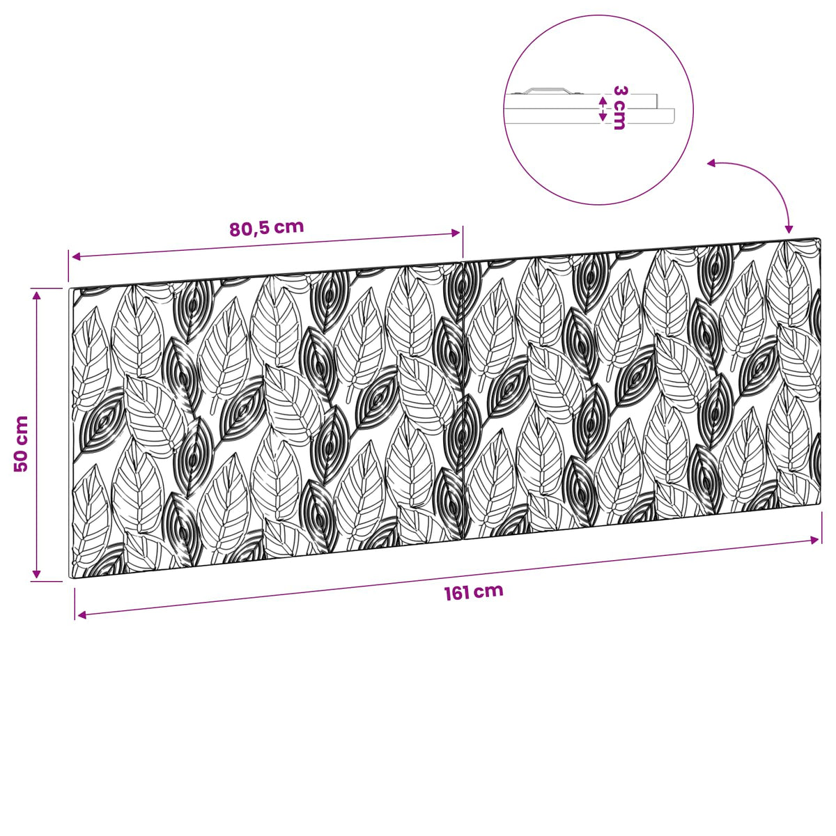 Wall-Mounted Headboard DELFT Black Engineered Wood