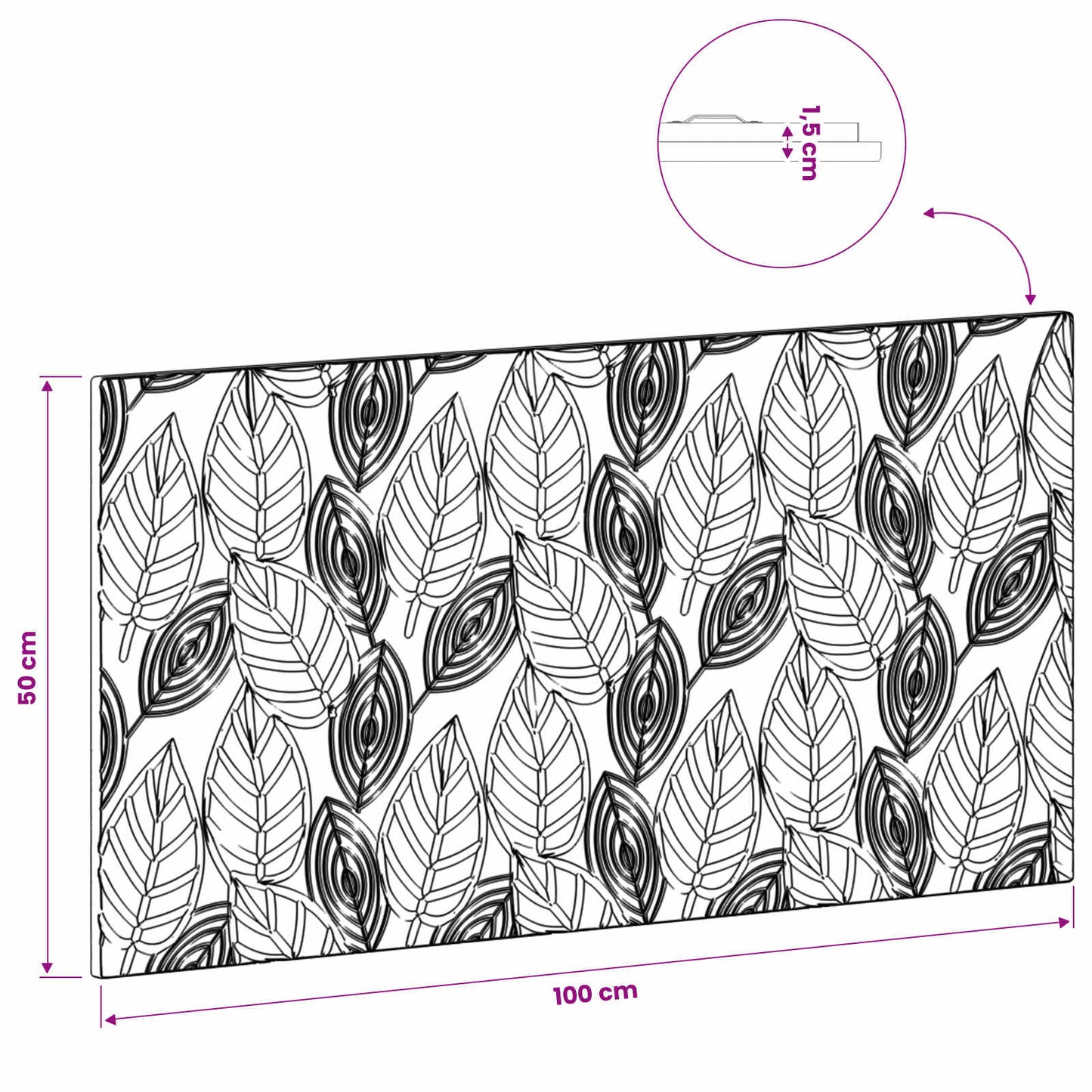 Wall-Mounted Headboard DELFT Sonoma Oak Engineered Wood