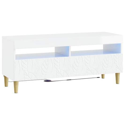 LED TV Cabinet High Gloss White Engineered Wood LED TV Cabinet High Gloss White Engineered Wood