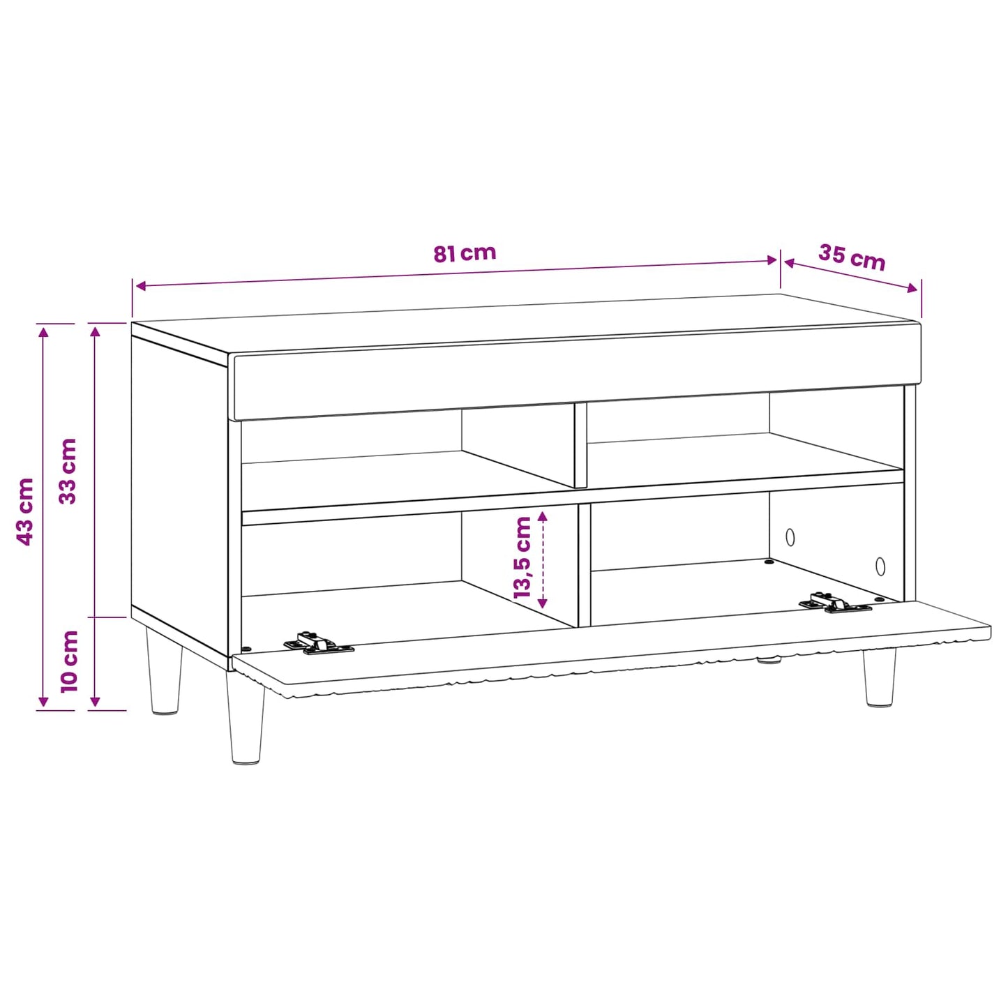 LED TV Cabinet High Gloss White Engineered Wood