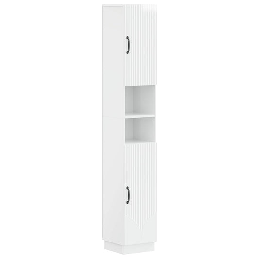 Bathroom Cabinet with Open Shelf HOORN High Gloss White Bathroom Cabinet with Open Shelf HOORN High Gloss White