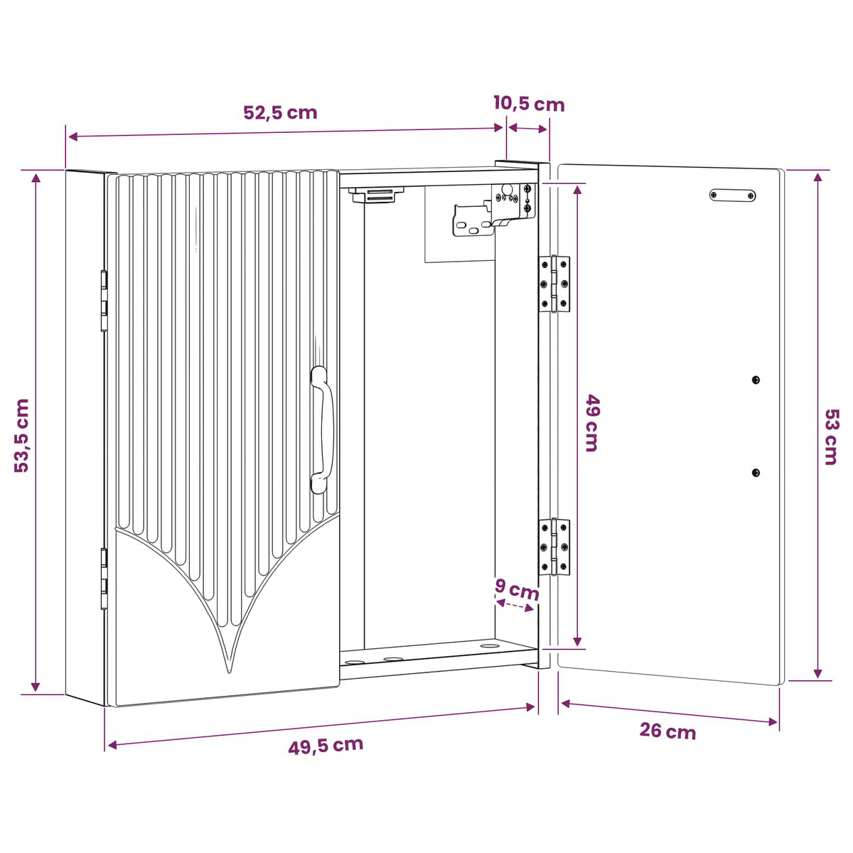 Dartboard Cabinet HOORN Sonoma Oak 52.5 x 10.5 x 53.5 cm