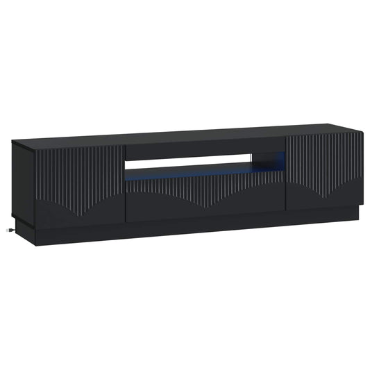 LED TV Cabinet Black Engineered Wood LED TV Cabinet Black Engineered Wood