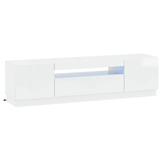 LED TV Cabinet High Gloss White Engineered Wood LED TV Cabinet High Gloss White Engineered Wood