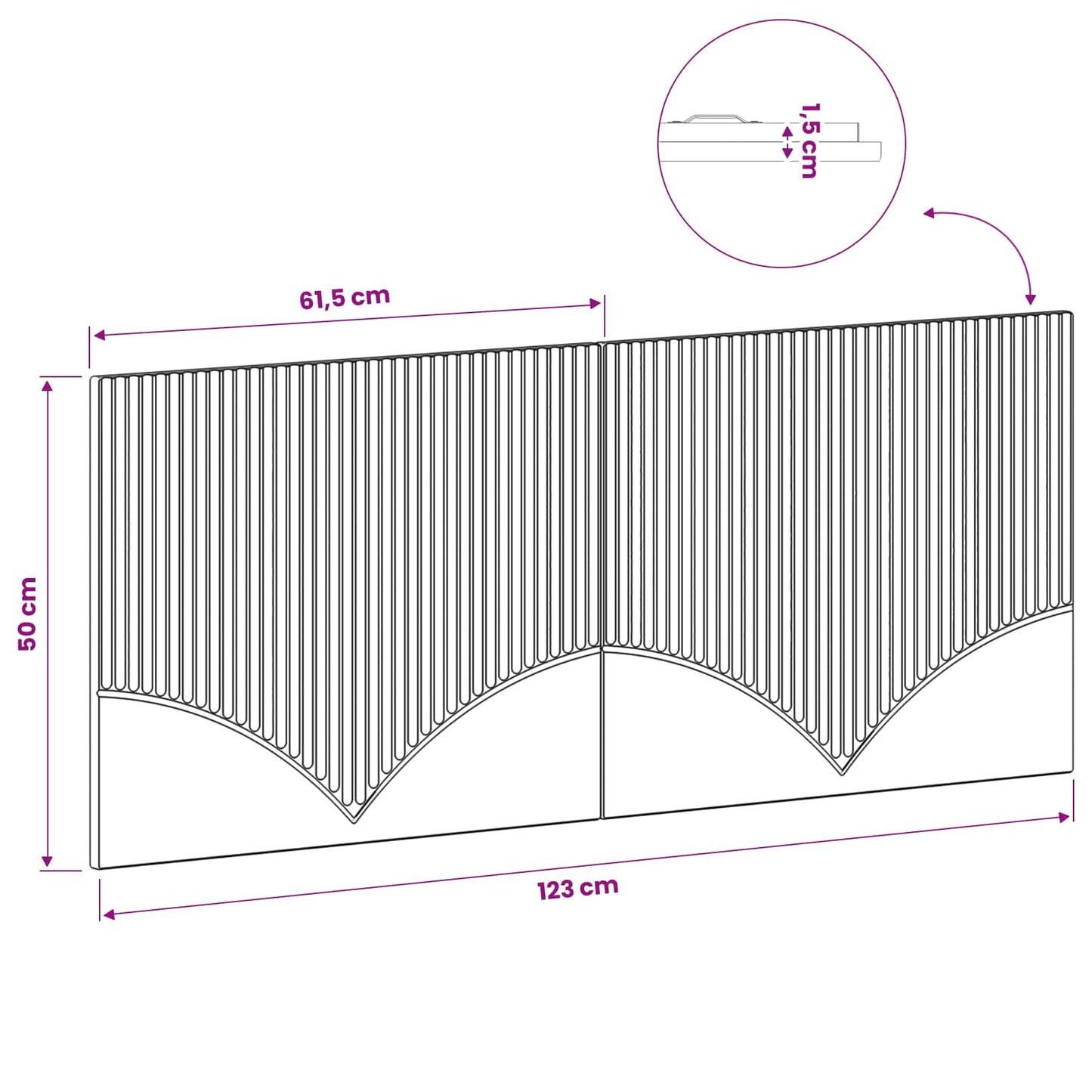 Wall-Mounted Headboard HOORN Old Wood Engineered Wood