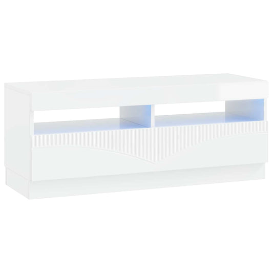 LED TV Cabinet High Gloss White Engineered Wood LED TV Cabinet High Gloss White Engineered Wood