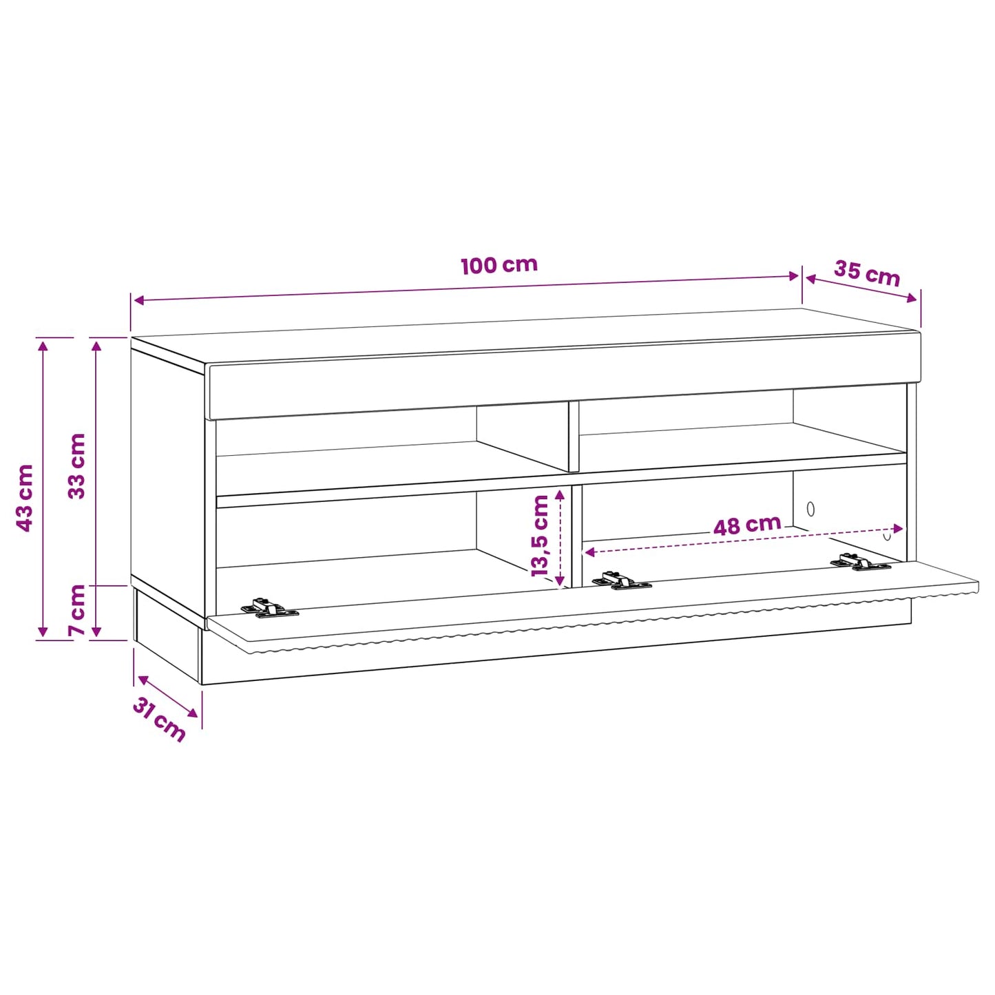 LED TV Cabinet Grey Sonoma Engineered Wood