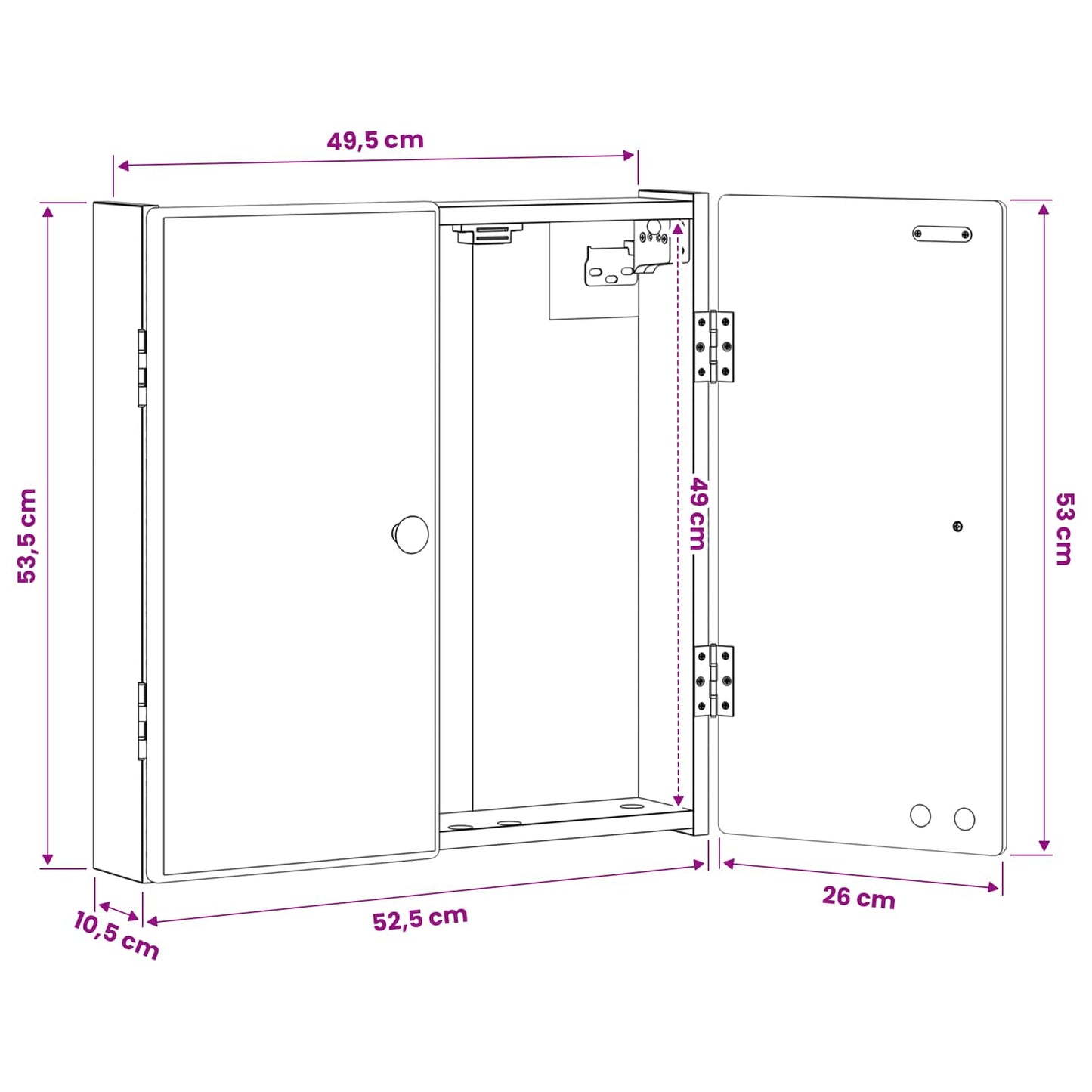 Dartboard Cabinet BREDA Black 52.5 x 10.5 x 53.5 cm