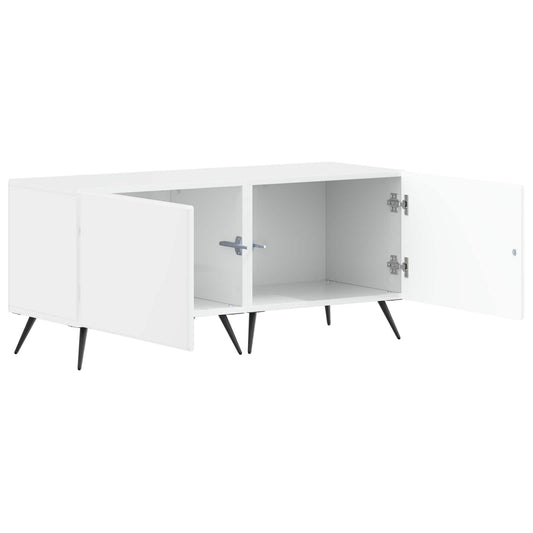 TV Cabinet High Gloss White Engineered Wood TV Cabinet High Gloss White Engineered Wood