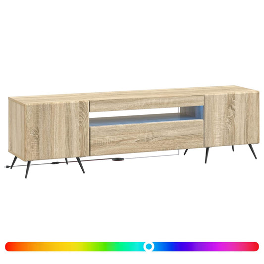 LED TV Cabinet Sonoma Oak Engineered Wood LED TV Cabinet Sonoma Oak Engineered Wood