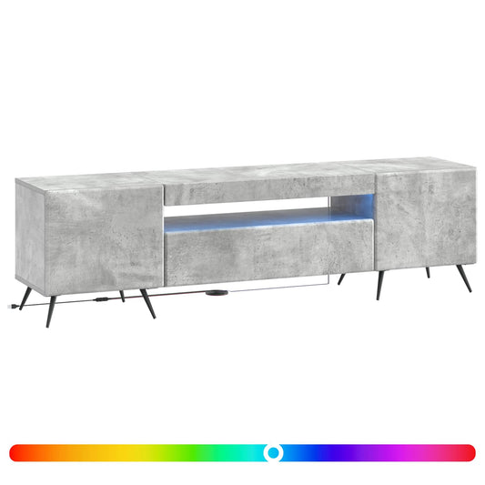 LED TV Cabinet Concrete Grey Engineered Wood LED TV Cabinet Concrete Grey Engineered Wood