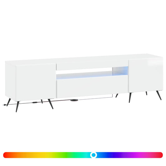 LED TV Cabinet High Gloss White Engineered Wood LED TV Cabinet High Gloss White Engineered Wood