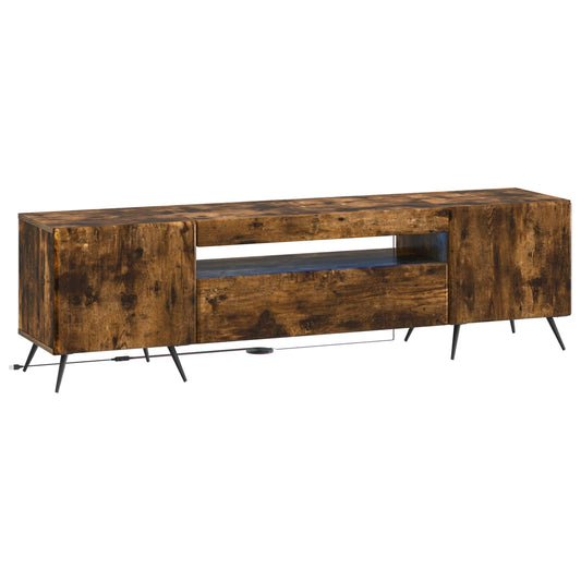 LED TV Cabinet Smoked Oak Engineered Wood LED TV Cabinet Smoked Oak Engineered Wood