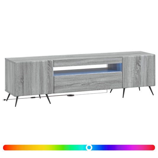 LED TV Cabinet Grey Sonoma Engineered Wood LED TV Cabinet Grey Sonoma Engineered Wood