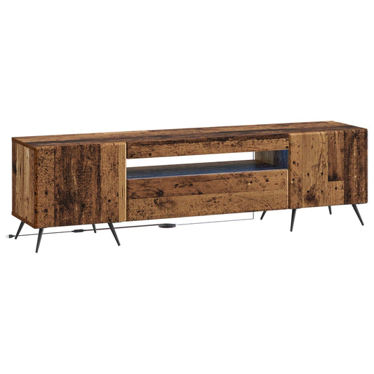 LED TV Cabinet Old Wood Engineered Wood LED TV Cabinet Old Wood Engineered Wood