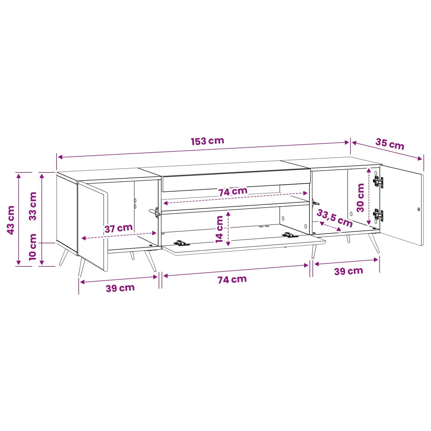 LED TV Cabinet Old Wood Engineered Wood
