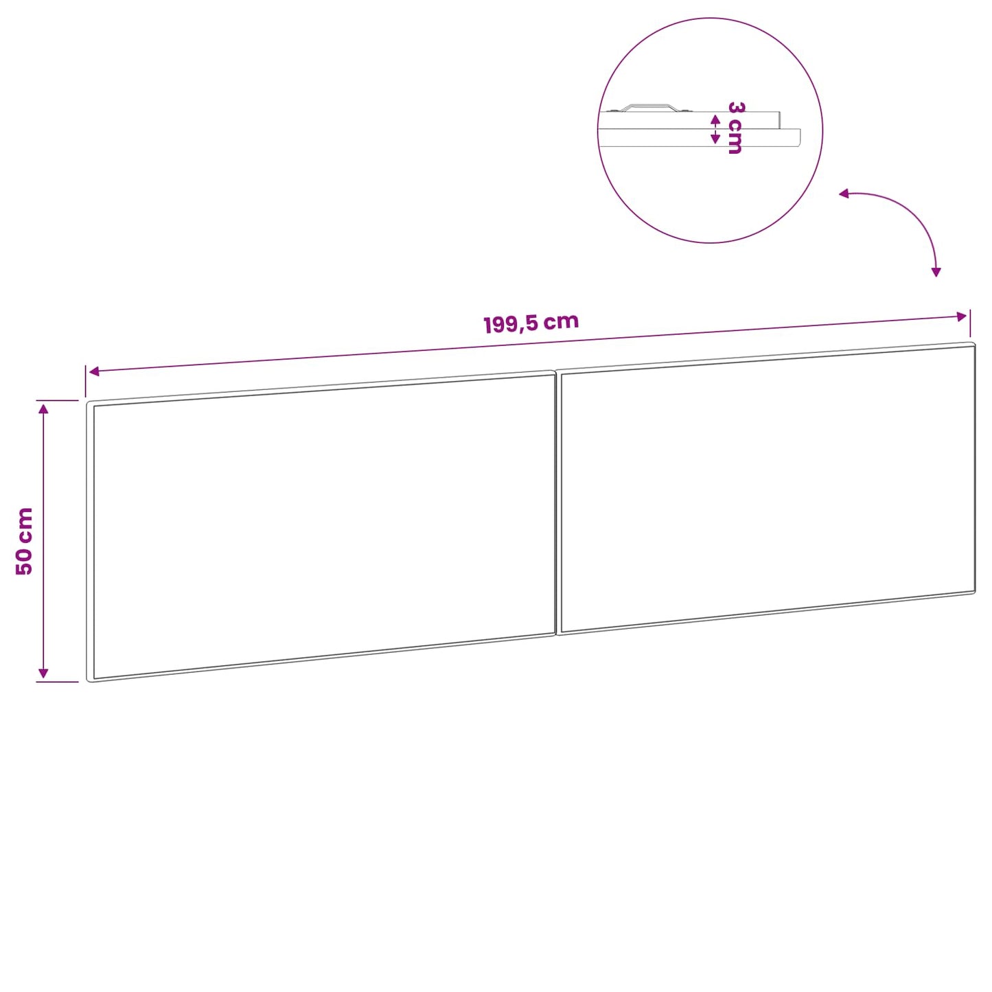 Wall-Mounted Headboard BREDA Concrete Grey Engineered Wood