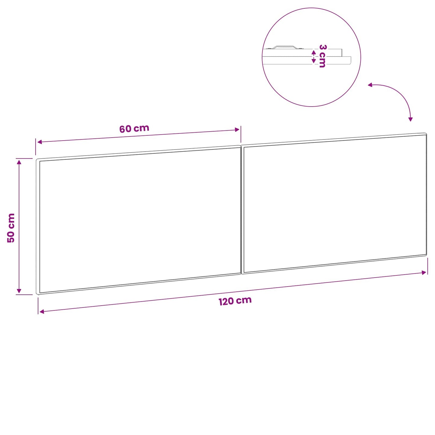 Wall-Mounted Headboard BREDA Black Engineered Wood
