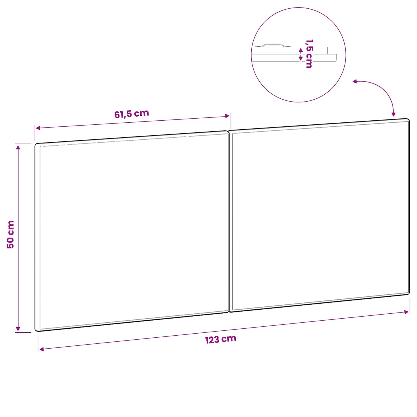Wall-Mounted Headboard BREDA Concrete Grey Engineered Wood