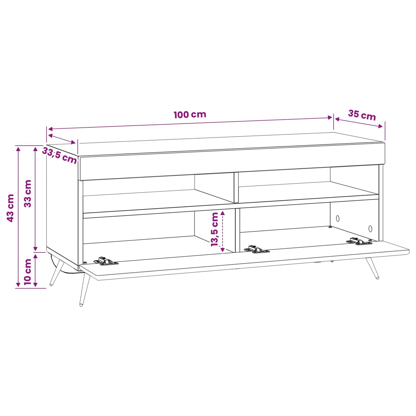 LED TV Cabinet White Engineered Wood