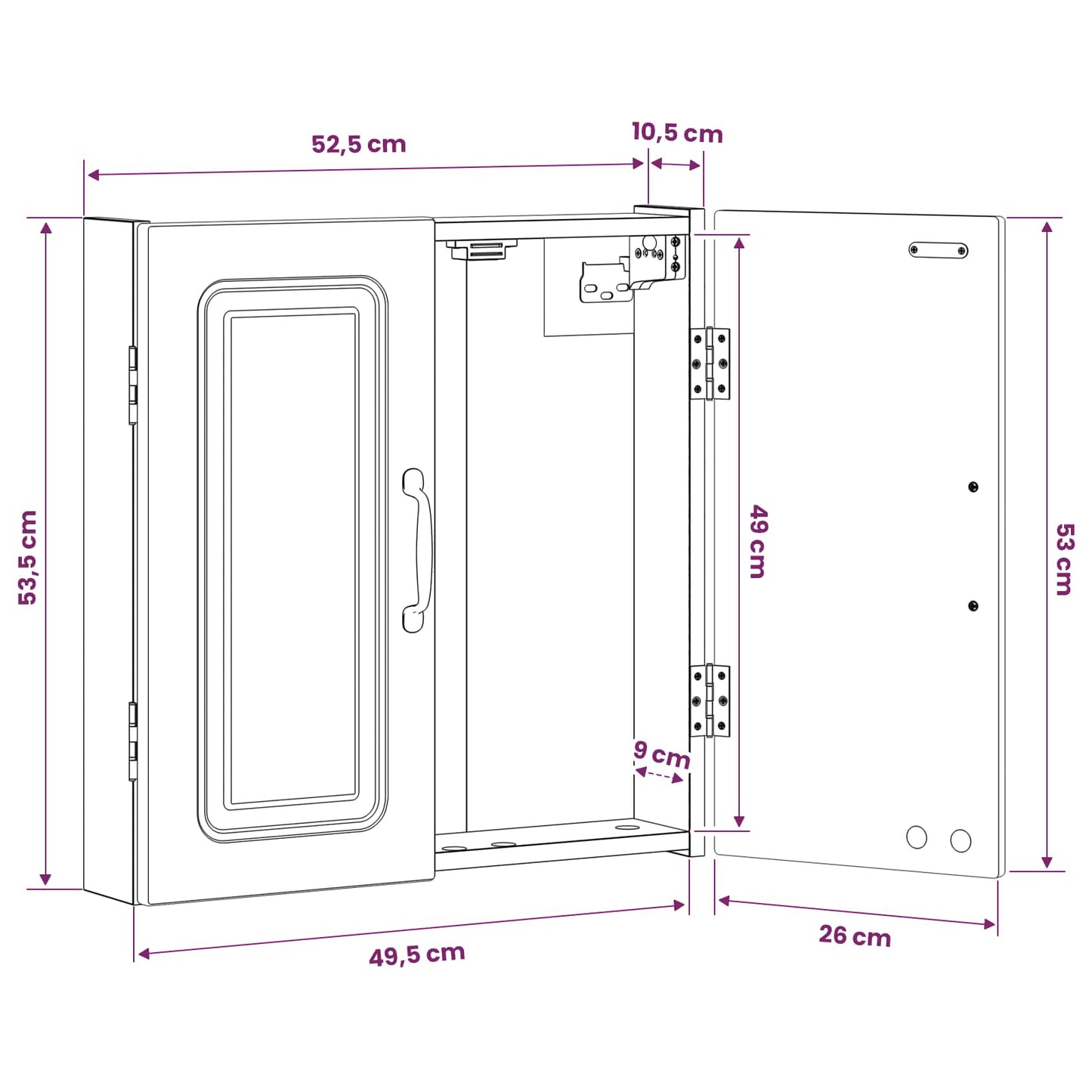 Dartboard Cabinet UTRECHT Grey Sonoma 52.5 x 10.5 x 53.5 cm