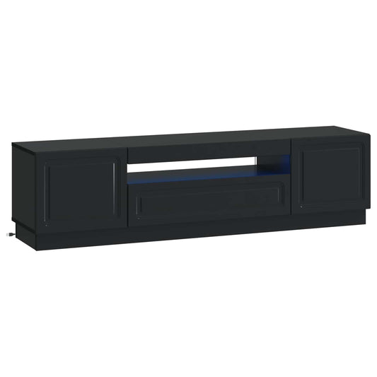 LED TV Cabinet Black Engineered Wood LED TV Cabinet Black Engineered Wood