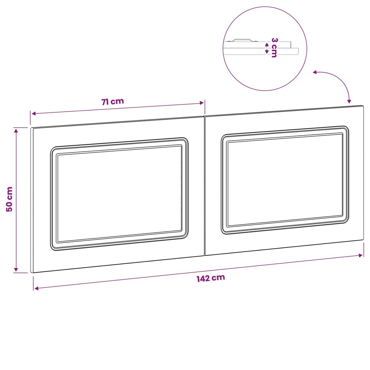 Wall-Mounted Headboard UTRECHT White Engineered Wood