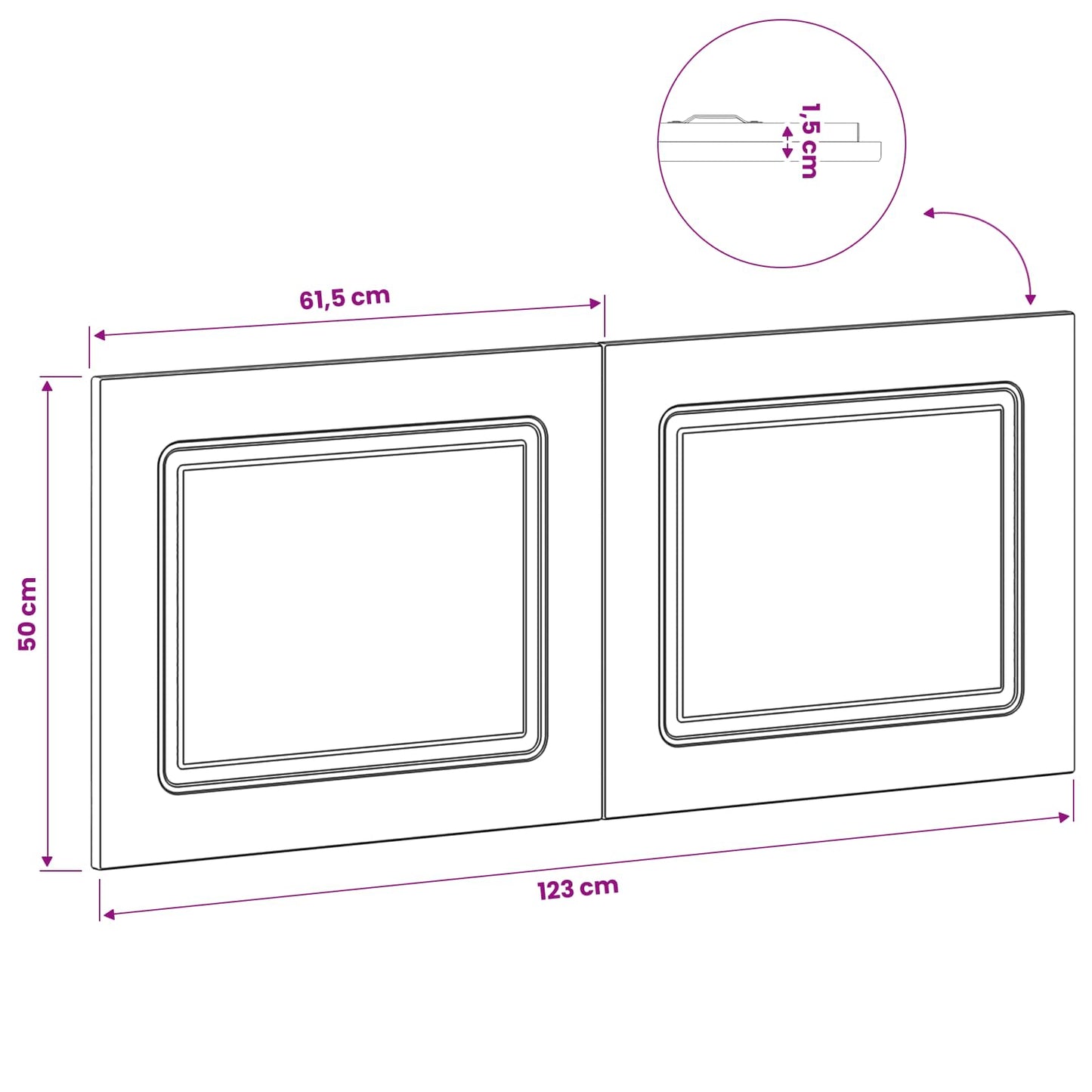 Wall-Mounted Headboard UTRECHT White Engineered Wood
