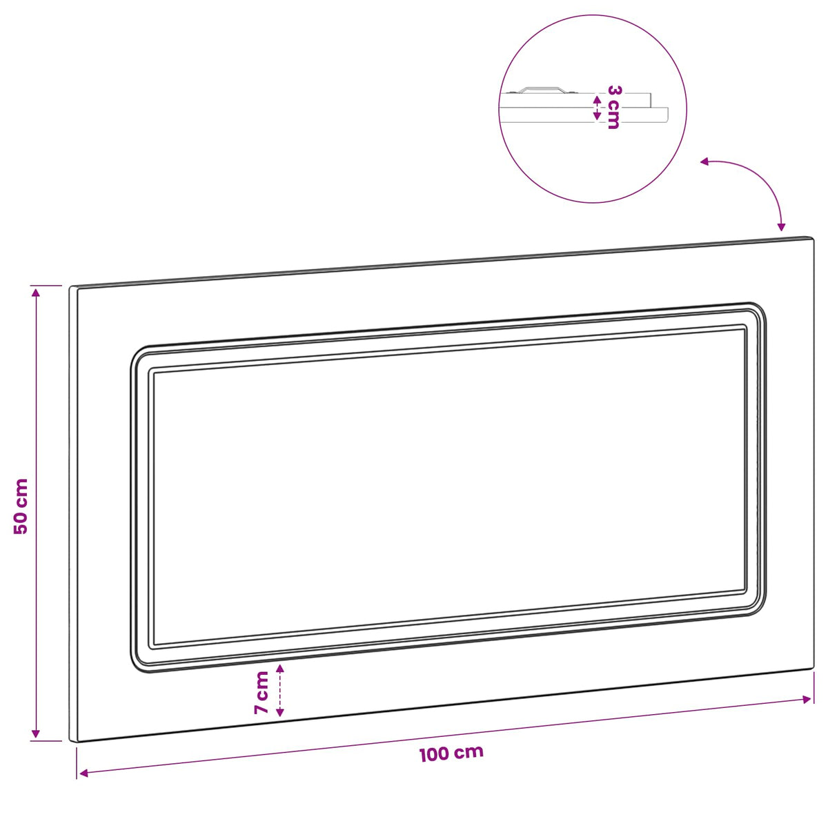 Wall-Mounted Headboard UTRECHT High Gloss White Engineered Wood