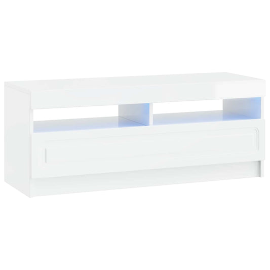 LED TV Cabinet High Gloss White Engineered Wood LED TV Cabinet High Gloss White Engineered Wood