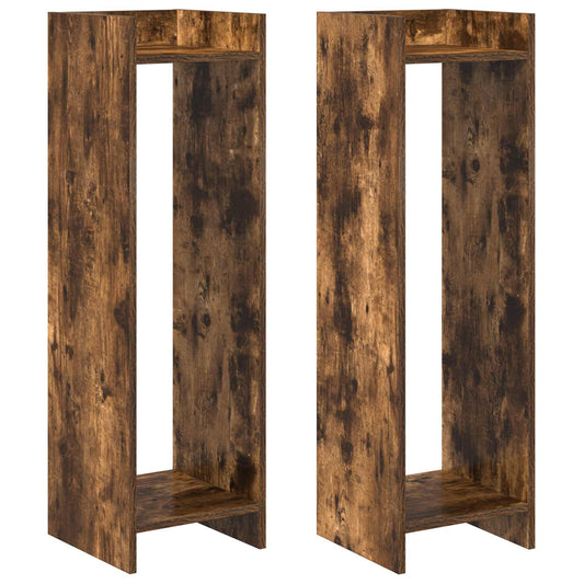 Plant Stand 2 pcs Smoked Oak 30 x 30 x 100 cm Engineered Wood Plant Stand 2 pcs Smoked Oak 30 x 30 x 100 cm Engineered Wood