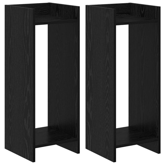Plant Stand 2 pcs Black Oak 30 x 30 x 80 cm Engineered Wood Plant Stand 2 pcs Black Oak 30 x 30 x 80 cm Engineered Wood