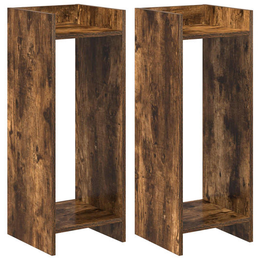 Plant Stand 2 pcs Smoked Oak 30 x 30 x 80 cm Engineered Wood Plant Stand 2 pcs Smoked Oak 30 x 30 x 80 cm Engineered Wood