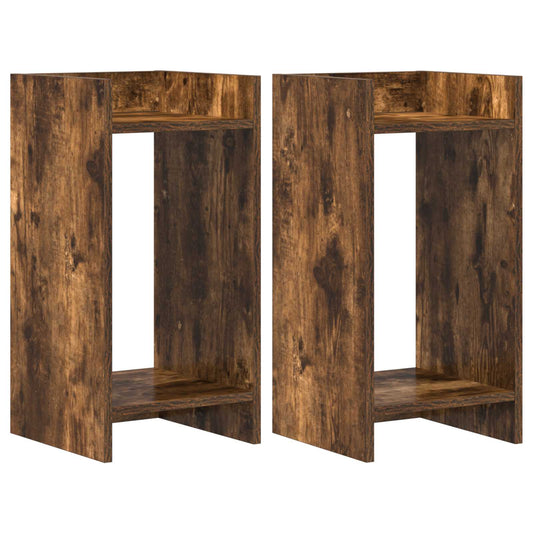 Plant Stand 2 pcs Smoked Oak 30 x 30 x 60 cm Engineered Wood Plant Stand 2 pcs Smoked Oak 30 x 30 x 60 cm Engineered Wood