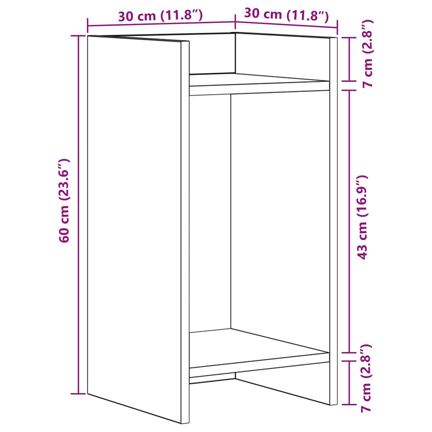 Plant Stand 2 pcs Grey Sonoma 30 x 30 x 60 cm Engineered Wood
