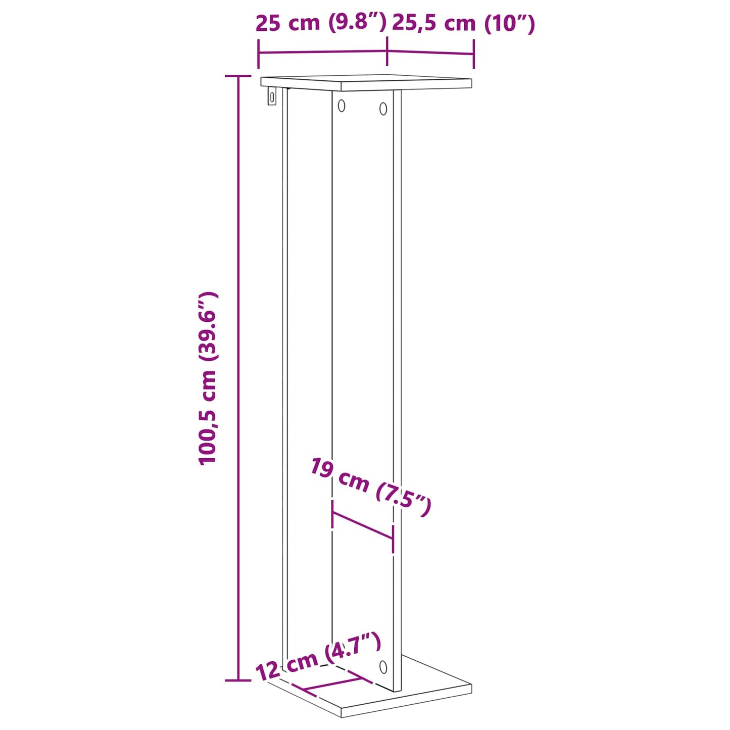 Plant Stand 2 pcs Smoked Oak 25 x 25.5 x 100.5 cm