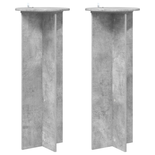 Plant Stand 2 pcs Concrete Grey Ø40 x 100 cm Engineered Wood Plant Stand 2 pcs Concrete Grey Ø40 x 100 cm Engineered Wood
