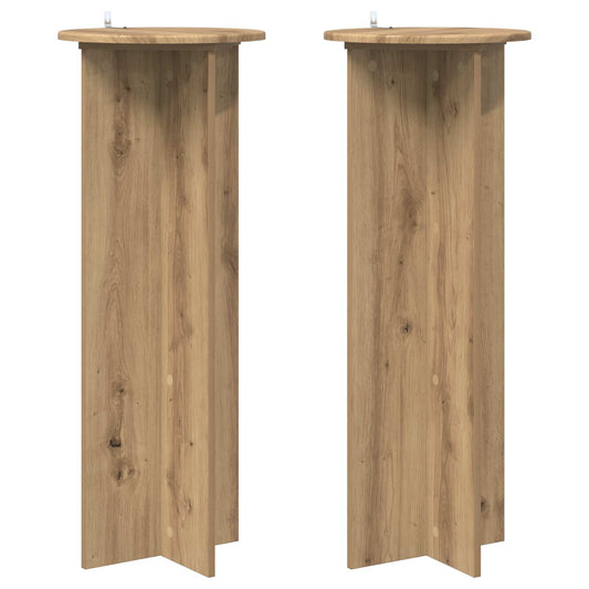 Plant Stand 2 pcs Artisan Oak Ø40 x 100 cm Engineered Wood Plant Stand 2 pcs Artisan Oak Ø40 x 100 cm Engineered Wood