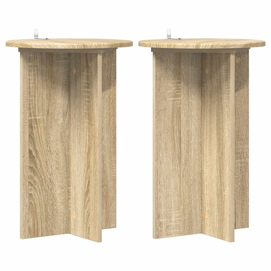 Plant Stand 2 pcs Sonoma Oak Ø40 x 60 cm Engineered Wood Plant Stand 2 pcs Sonoma Oak Ø40 x 60 cm Engineered Wood