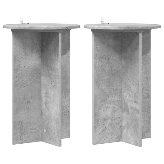 Plant Stand 2 pcs Concrete Grey Ø40 x 60 cm Engineered Wood Plant Stand 2 pcs Concrete Grey Ø40 x 60 cm Engineered Wood