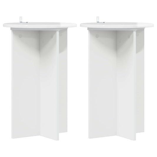 Plant Stand 2 pcs High Gloss White Ø40 x 60 cm Engineered Wood Plant Stand 2 pcs High Gloss White Ø40 x 60 cm Engineered Wood