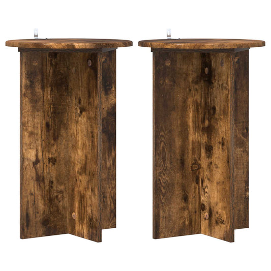Plant Stand 2 pcs Smoked Oak Ø40 x 60 cm Engineered Wood Plant Stand 2 pcs Smoked Oak Ø40 x 60 cm Engineered Wood