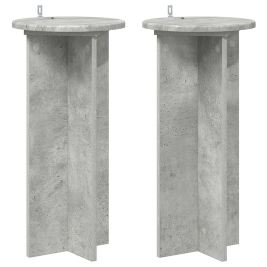 Plant Stand 2 pcs Concrete Grey 29.5 x 29.5 x 60 cm Plant Stand 2 pcs Concrete Grey 29.5 x 29.5 x 60 cm