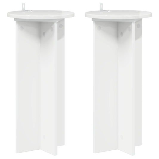 Plant Stand 2 pcs High Gloss White 29.5 x 29.5 x 60 cm Plant Stand 2 pcs High Gloss White 29.5 x 29.5 x 60 cm