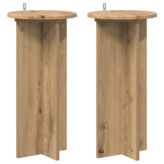 Plant Stand 2 pcs Artisan Oak 29.5 x 29.5 x 60 cm Plant Stand 2 pcs Artisan Oak 29.5 x 29.5 x 60 cm
