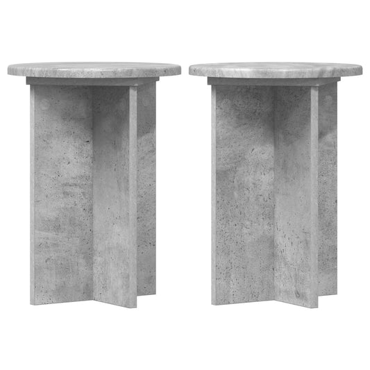 Plant Stand 2 pcs Concrete Grey Ø29.5 x 40 cm Engineered Wood Plant Stand 2 pcs Concrete Grey Ø29.5 x 40 cm Engineered Wood