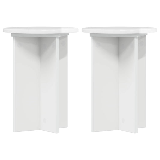 Plant Stand 2 pcs High Gloss White Ø29.5 x 40 cm Plant Stand 2 pcs High Gloss White Ø29.5 x 40 cm